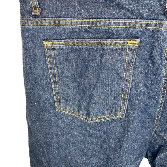 Cabelas Jeans Womens Size14 Blue Flannel Lined Straight Leg Dark Wash Flat Front - Picture 9 of 13
